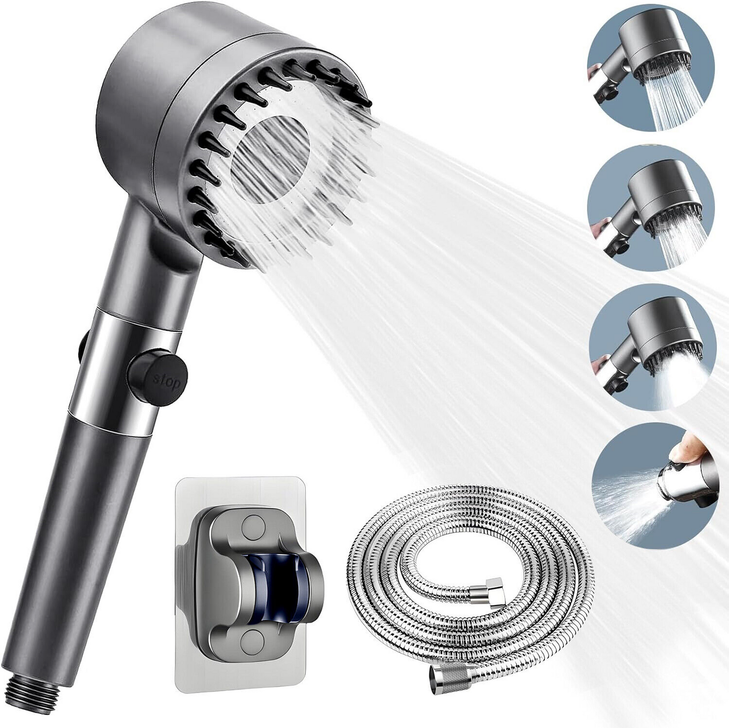 CROWNE Spa Scalp Shower Head — lifestyle in-use shower scene